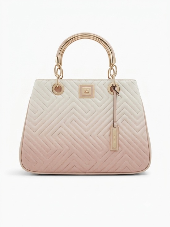 Aldo Handbags - Aldo Blush Ombre Quilted Top Handle Satchel Handbag Gold Hardware